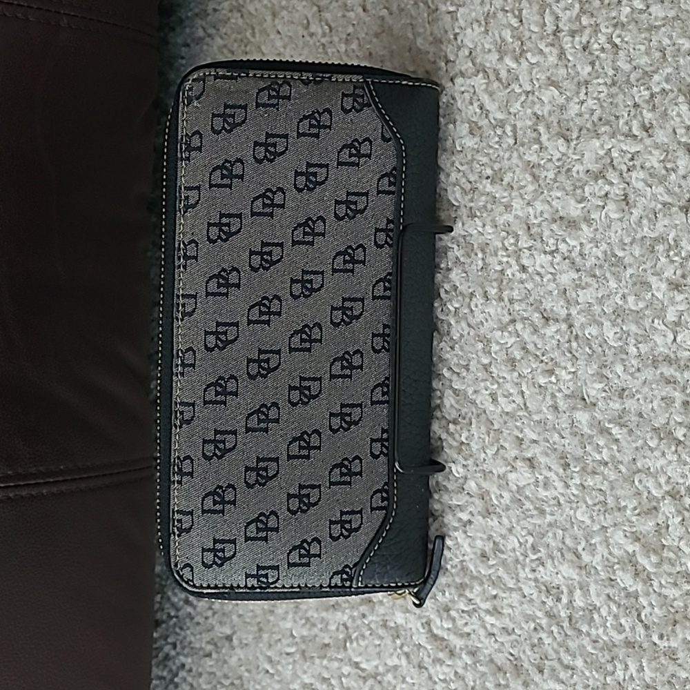 Dooney & Bourke Black and Brown Monogram Wallet